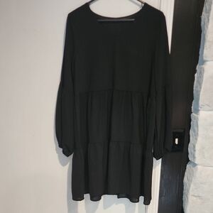 Tiered Black Women's Dress, Medium